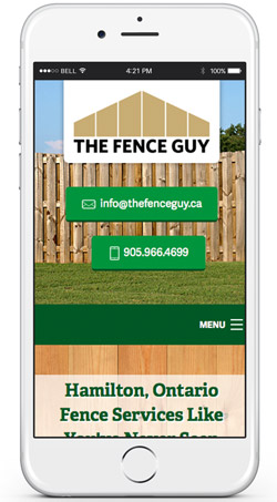 The Fence Guy Website iPhone View